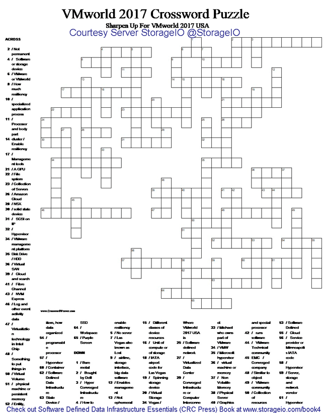 VMworld 2017 crossword puzzle SDDI, SDDC